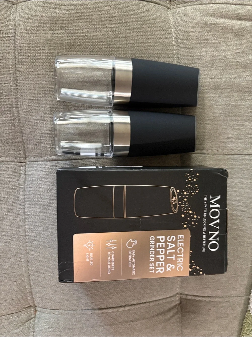 Electric Salt & Pepper Grinder Set - Black